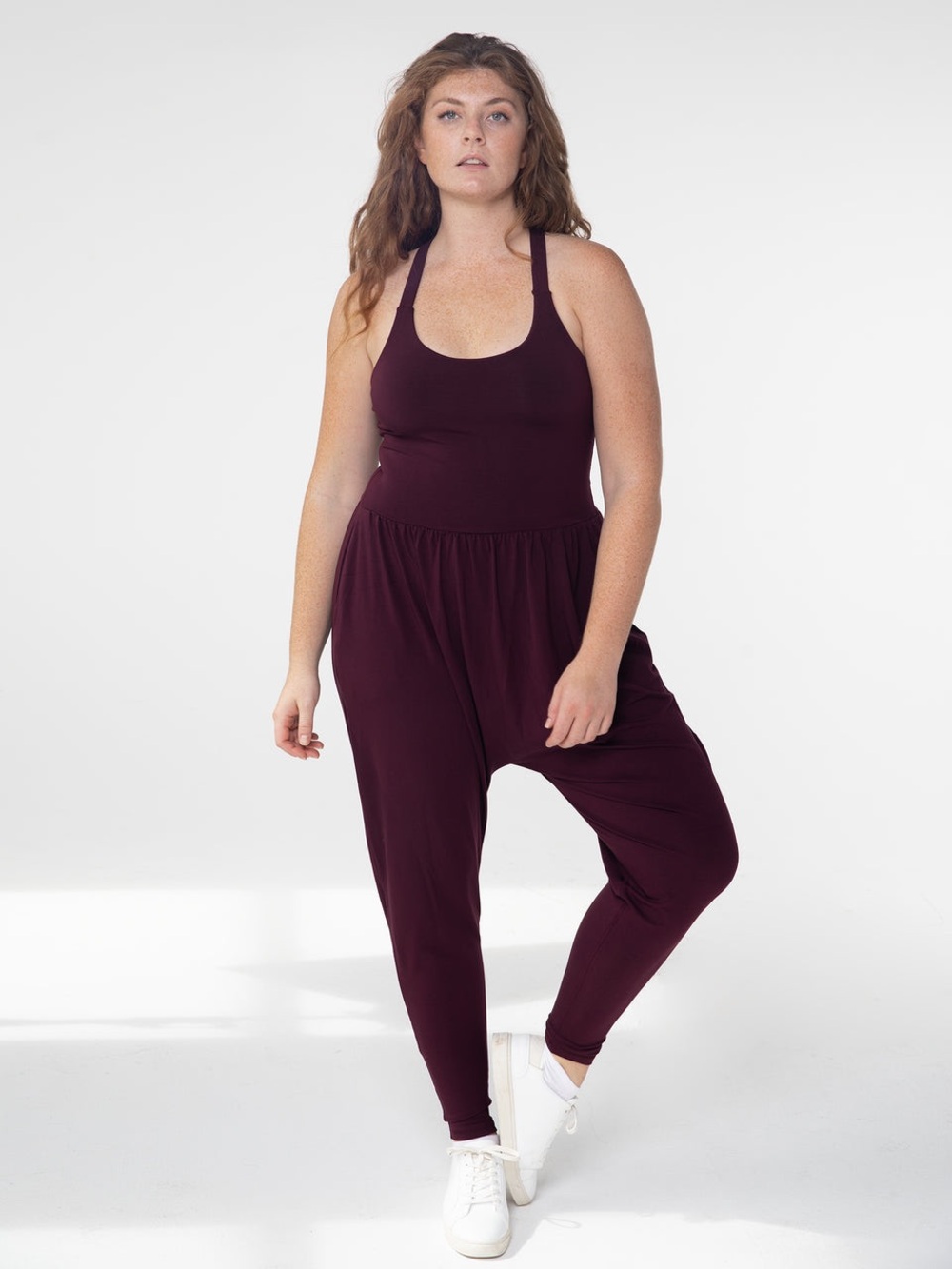 Imbodhi Harem Jumpsuit Romper | Size 1X | Pockets | Soft Bamboo Lounge Yoga